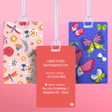 Etiquetas Escolares - Tag de Mala de Viagem Ilustrada