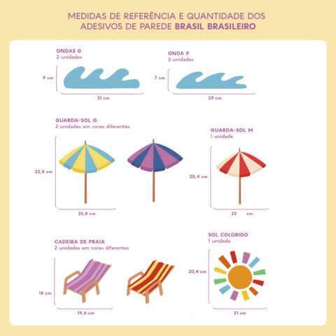 Adesivo de Parede Decoração - Férias de Verão