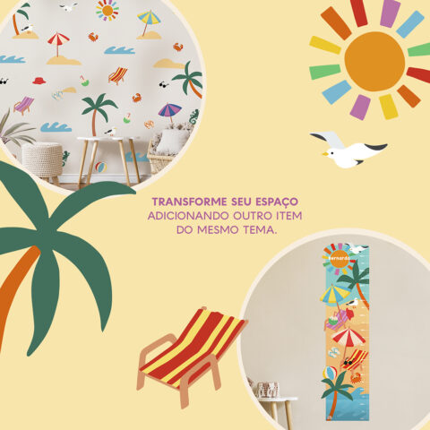 Adesivo de Parede Decoração - Férias de Verão