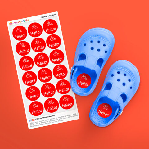 Etiqueta monocor para calçados MeuNominho personalizada com nome